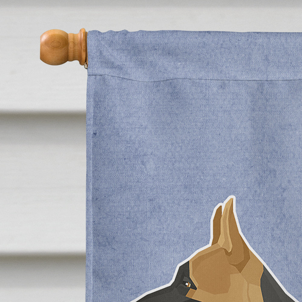 German Shepherd Welcome House Flag 28x40 Porch Sleeve Pole Decorative Outside Yard Banner Artwork Wall Hanging, Polyester