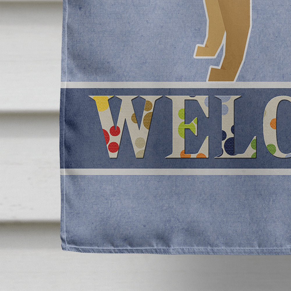 German Shepherd Welcome House Flag 28x40 Porch Sleeve Pole Decorative Outside Yard Banner Artwork Wall Hanging, Polyester