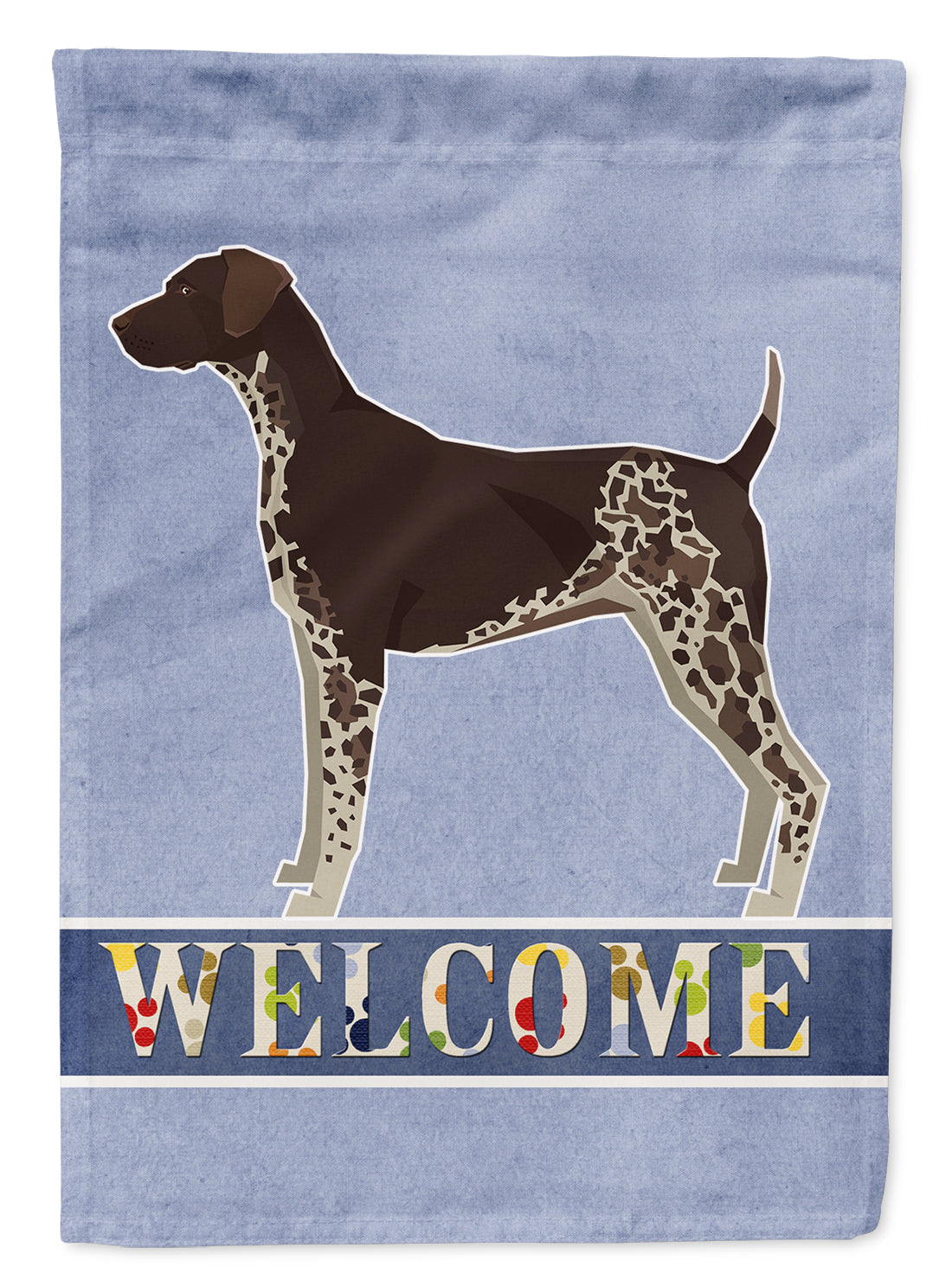 German Shorthaired Pointer Welcome House Flag 28x40 Porch Sleeve Pole Decorative Outside Yard Banner Artwork Wall Hanging, Polyester