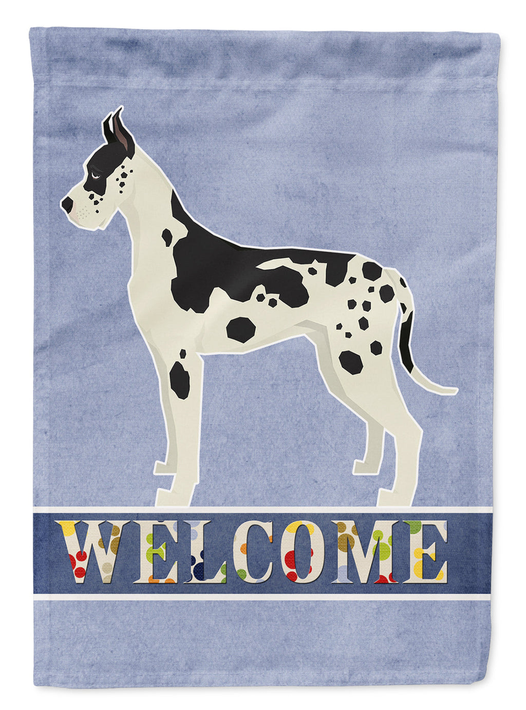Great Dane Welcome House Flag 28x40 Porch Sleeve Pole Decorative Outside Yard Banner Artwork Wall Hanging, Polyester