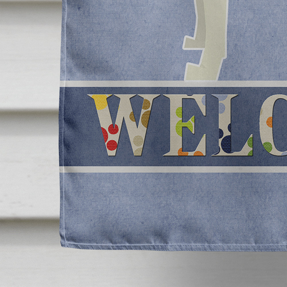 Great Dane Welcome House Flag 28x40 Porch Sleeve Pole Decorative Outside Yard Banner Artwork Wall Hanging, Polyester