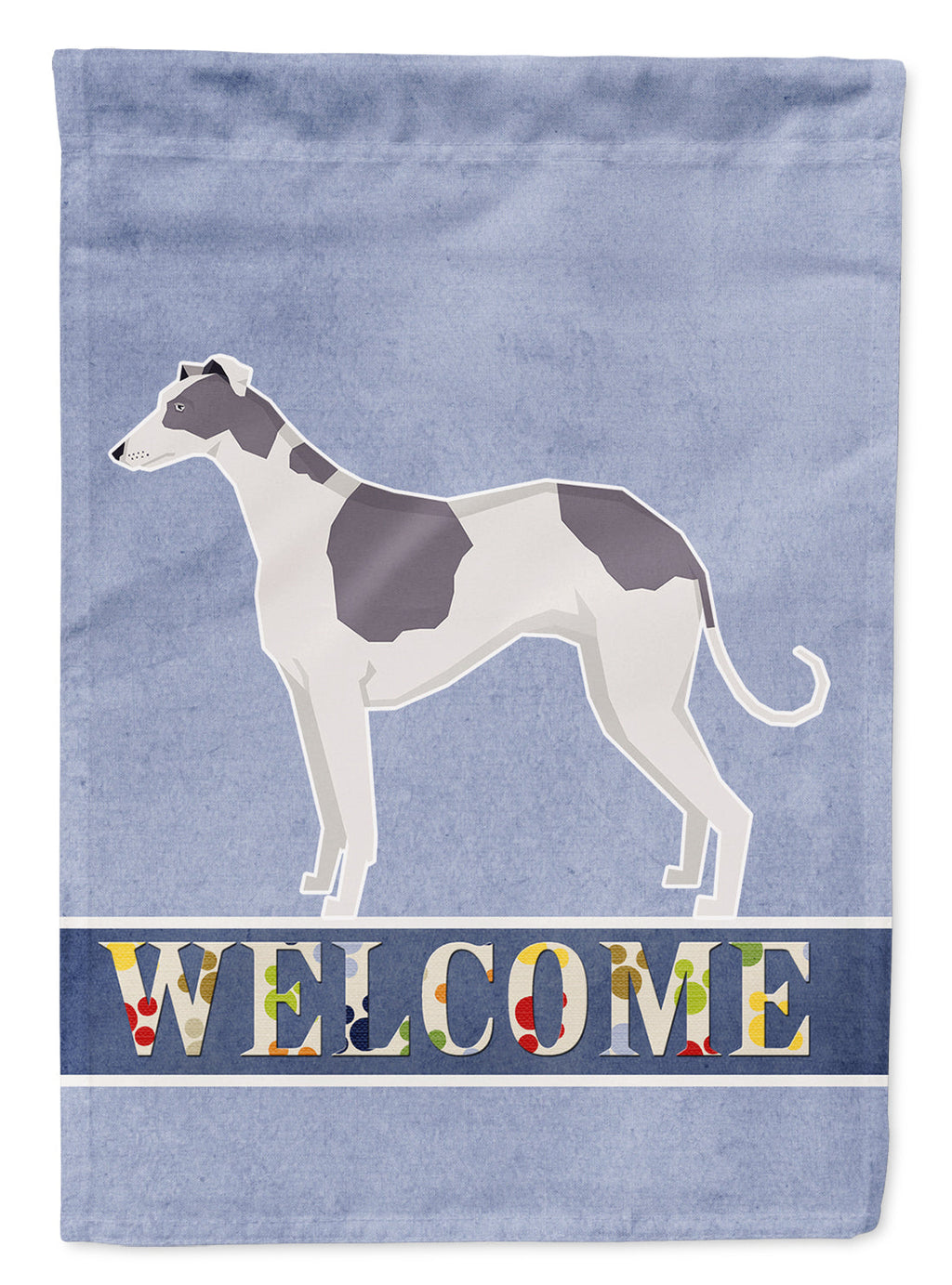 Greyhound Welcome House Flag 28x40 Porch Sleeve Pole Decorative Outside Yard Banner Artwork Wall Hanging, Polyester