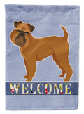 Brussels Griffon Welcome House Flag 28x40 Porch Sleeve Pole Decorative Outside Yard Banner Artwork Wall Hanging, Polyester