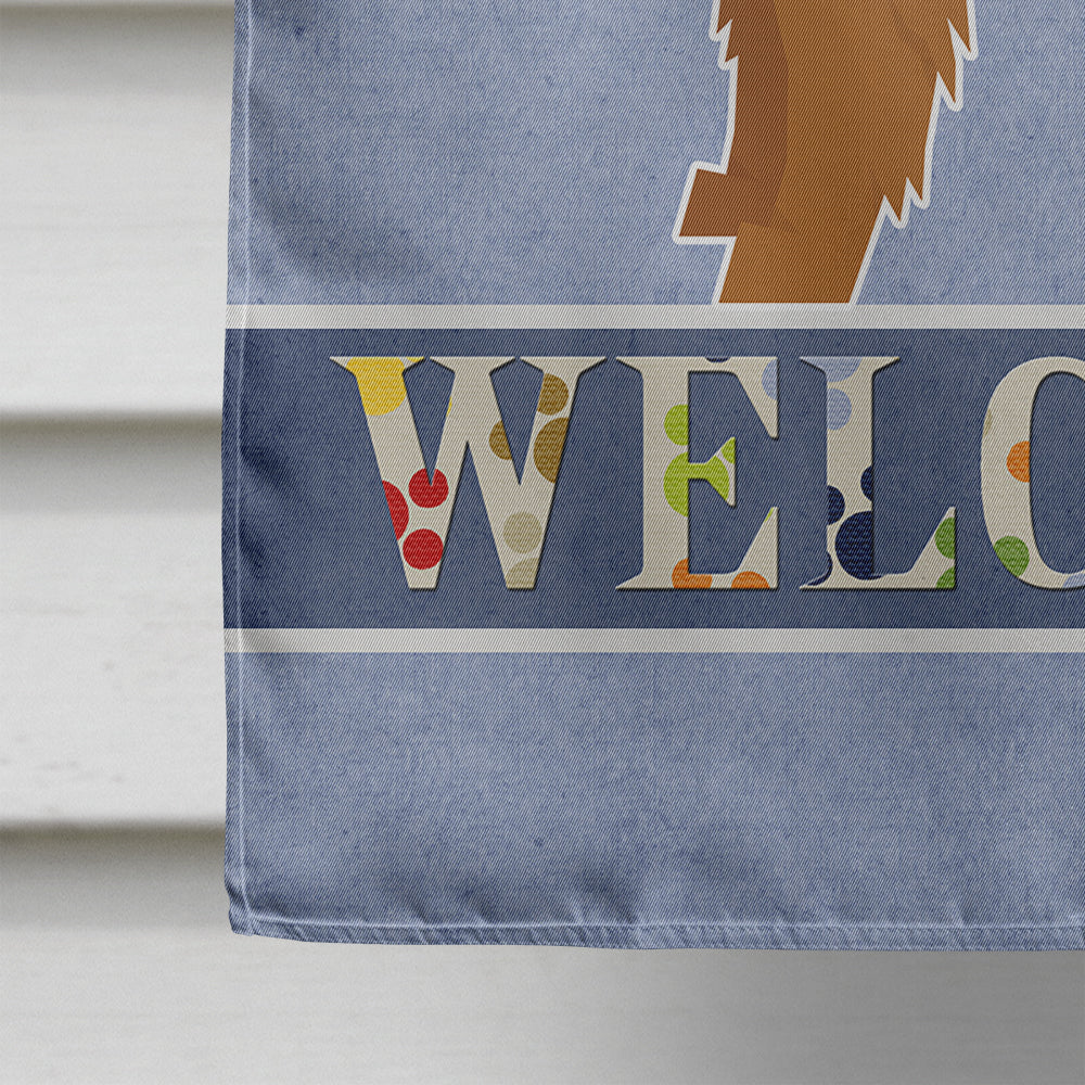 Brussels Griffon Welcome House Flag 28x40 Porch Sleeve Pole Decorative Outside Yard Banner Artwork Wall Hanging, Polyester
