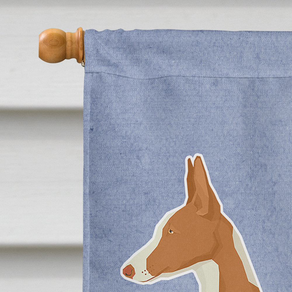 Ibizan Hound Welcome House Flag 28x40 Porch Sleeve Pole Decorative Outside Yard Banner Artwork Wall Hanging, Polyester