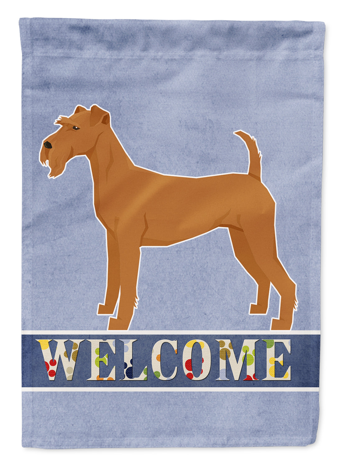Irish Terrier Welcome House Flag 28x40 Porch Sleeve Pole Decorative Outside Yard Banner Artwork Wall Hanging, Polyester