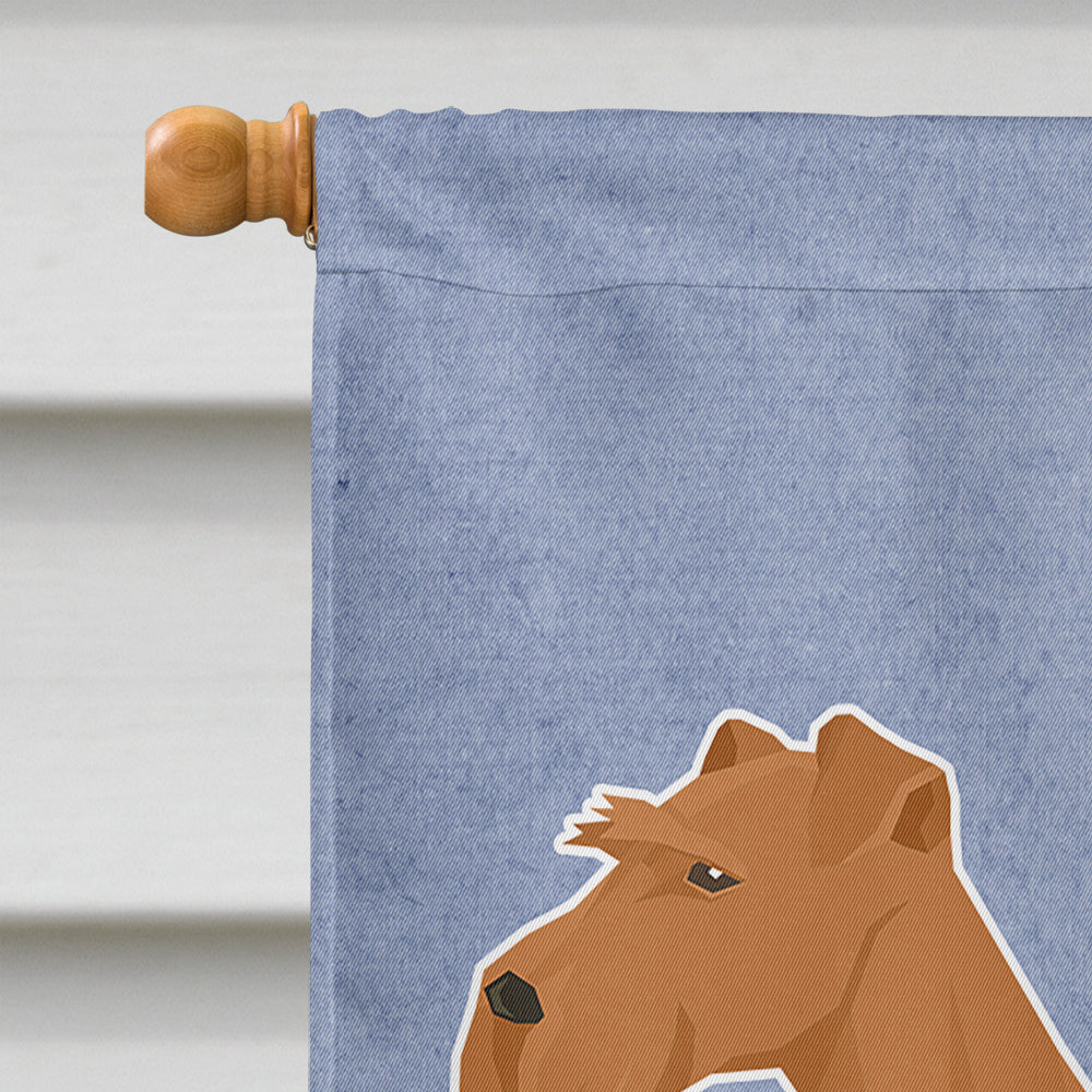 Irish Terrier Welcome House Flag 28x40 Porch Sleeve Pole Decorative Outside Yard Banner Artwork Wall Hanging, Polyester