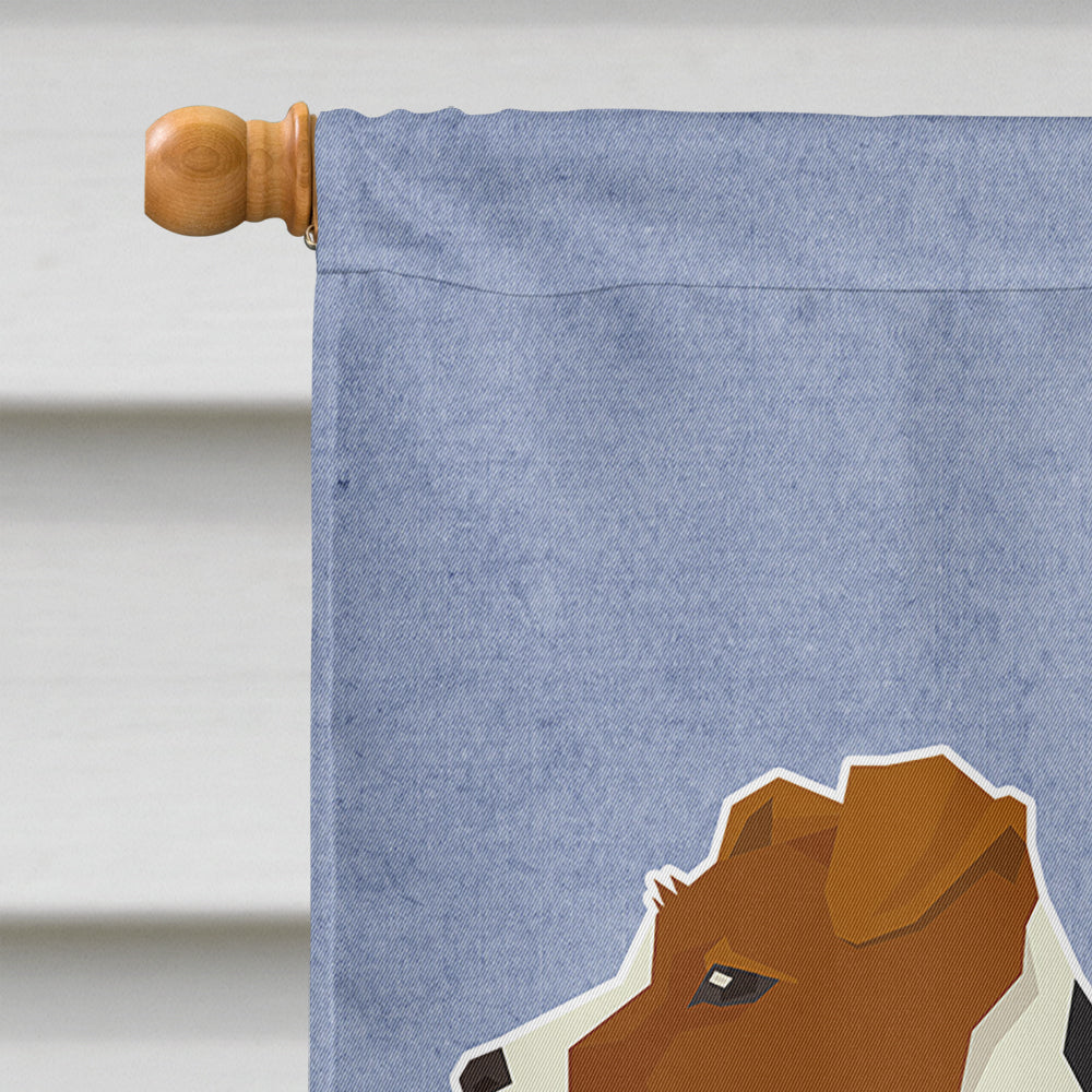 Jack Russell Terrier Welcome House Flag 28x40 Porch Sleeve Pole Decorative Outside Yard Banner Artwork Wall Hanging, Polyester