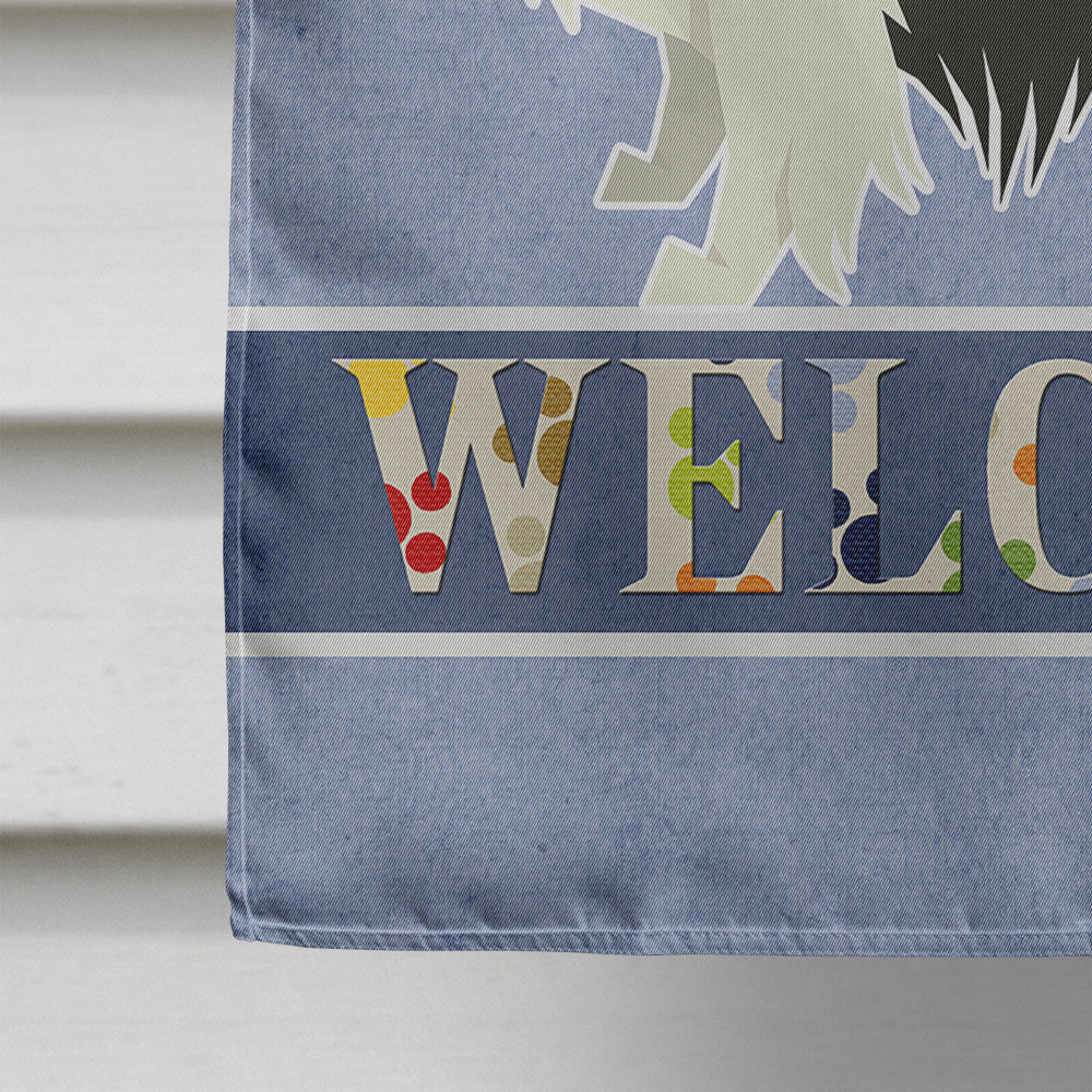 Japanese Chin Welcome House Flag 28x40 Porch Sleeve Pole Decorative Outside Yard Banner Artwork Wall Hanging, Polyester