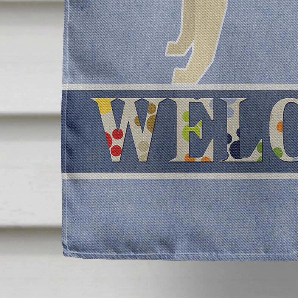 Labrador Retriever Welcome House Flag 28x40 Porch Sleeve Pole Decorative Outside Yard Banner Artwork Wall Hanging, Polyester