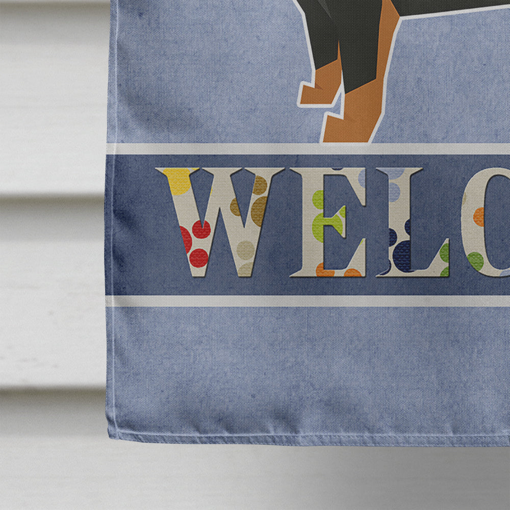 Lancashire Terrier Welcome House Flag 28x40 Porch Sleeve Pole Decorative Outside Yard Banner Artwork Wall Hanging, Polyester