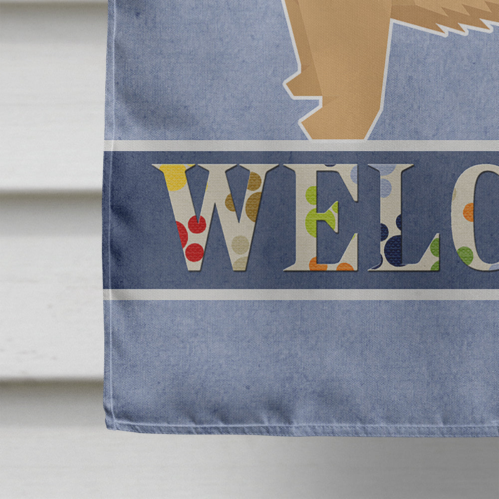 Norwich Terrier Welcome House Flag 28x40 Porch Sleeve Pole Decorative Outside Yard Banner Artwork Wall Hanging, Polyester