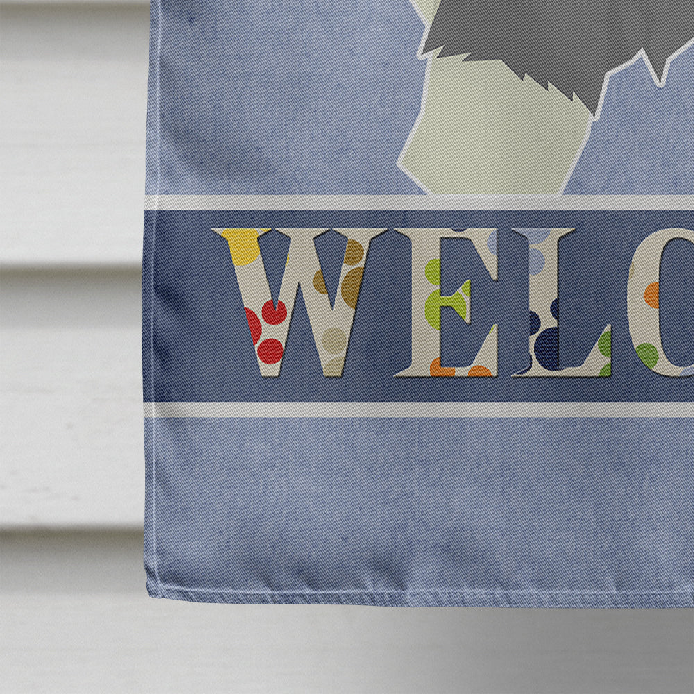 Old English Sheepdog Welcome House Flag 28x40 Porch Sleeve Pole Decorative Outside Yard Banner Artwork Wall Hanging, Polyester