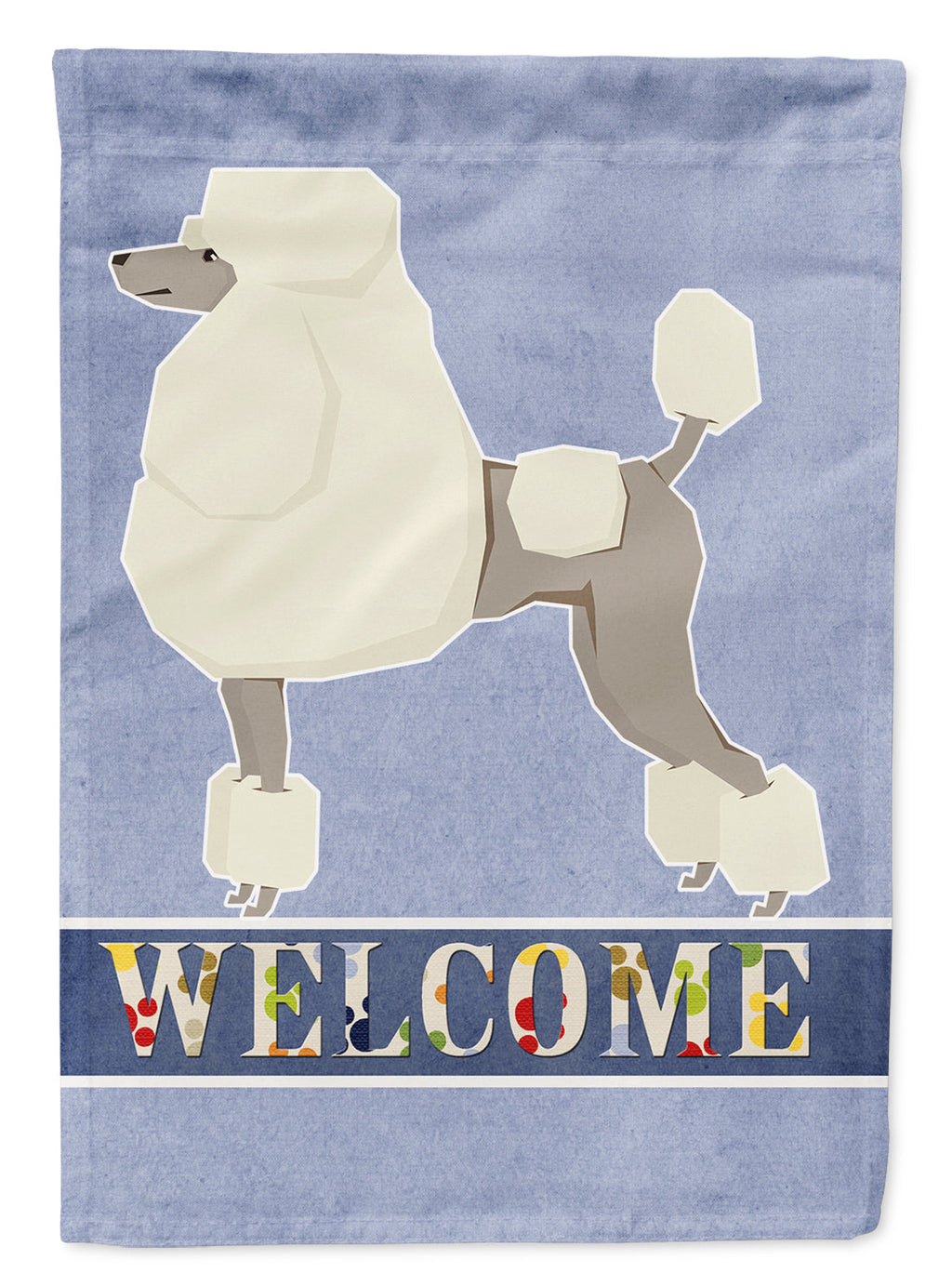 Poodle Welcome House Flag 28x40 Porch Sleeve Pole Decorative Outside Yard Banner Artwork Wall Hanging, Polyester