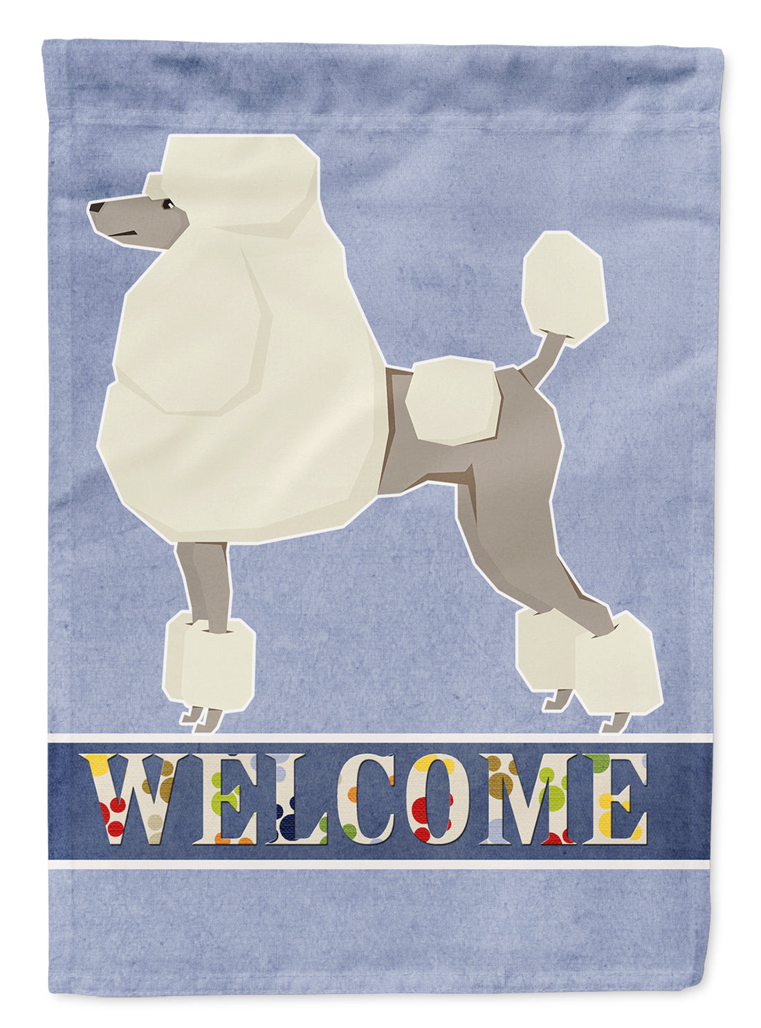 Poodle Welcome House Flag 28x40 Porch Sleeve Pole Decorative Outside Yard Banner Artwork Wall Hanging, Polyester
