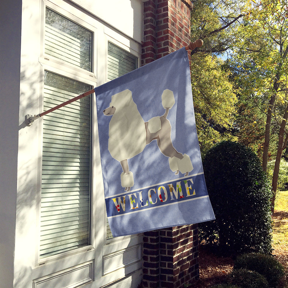 Poodle Welcome House Flag 28x40 Porch Sleeve Pole Decorative Outside Yard Banner Artwork Wall Hanging, Polyester