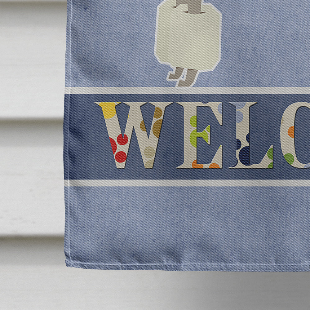 Poodle Welcome House Flag 28x40 Porch Sleeve Pole Decorative Outside Yard Banner Artwork Wall Hanging, Polyester
