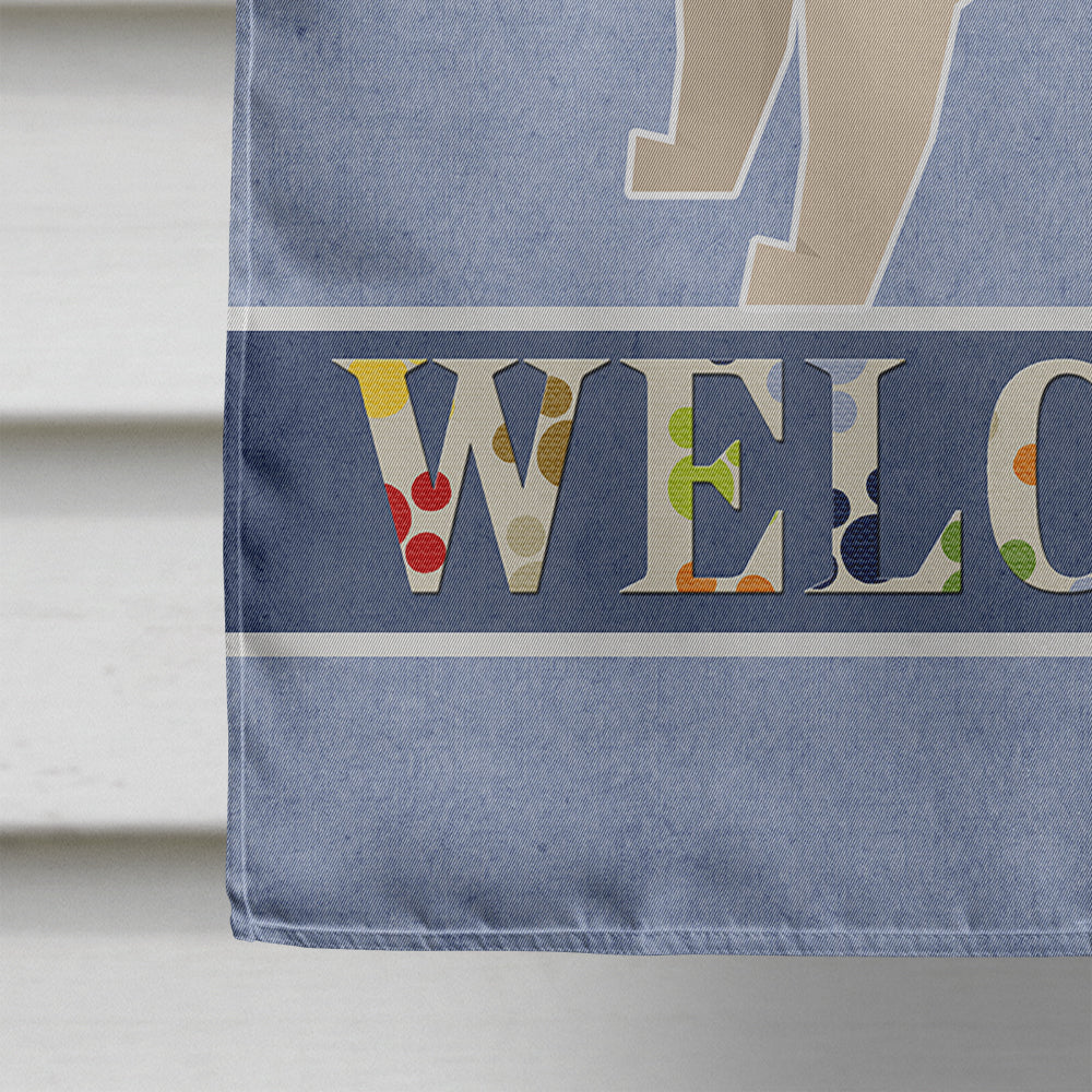Pug Welcome House Flag 28x40 Porch Sleeve Pole Decorative Outside Yard Banner Artwork Wall Hanging, Polyester