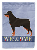 Rottweiler Welcome House Flag 28x40 Porch Sleeve Pole Decorative Outside Yard Banner Artwork Wall Hanging, Polyester