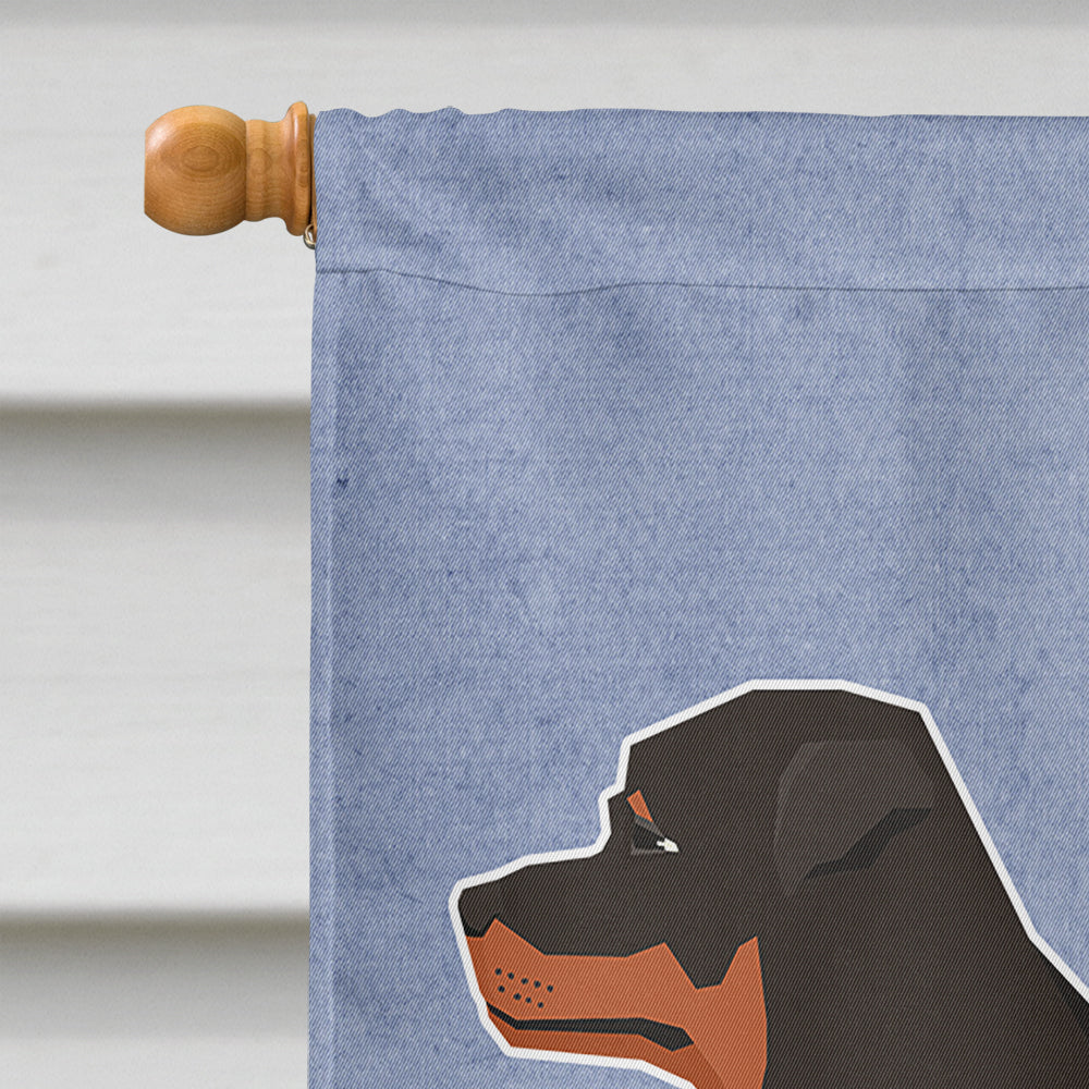 Rottweiler Welcome House Flag 28x40 Porch Sleeve Pole Decorative Outside Yard Banner Artwork Wall Hanging, Polyester