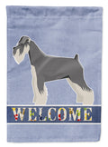 Schnauzer Welcome House Flag 28x40 Porch Sleeve Pole Decorative Outside Yard Banner Artwork Wall Hanging, Polyester