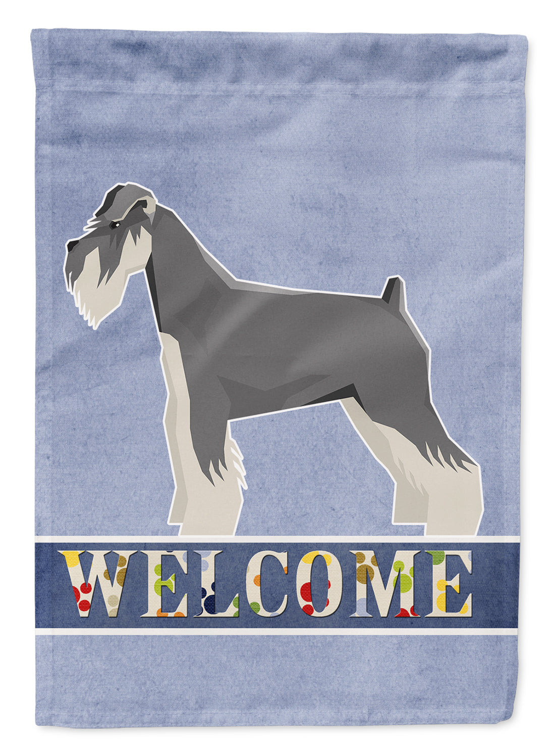 Schnauzer Welcome House Flag 28x40 Porch Sleeve Pole Decorative Outside Yard Banner Artwork Wall Hanging, Polyester