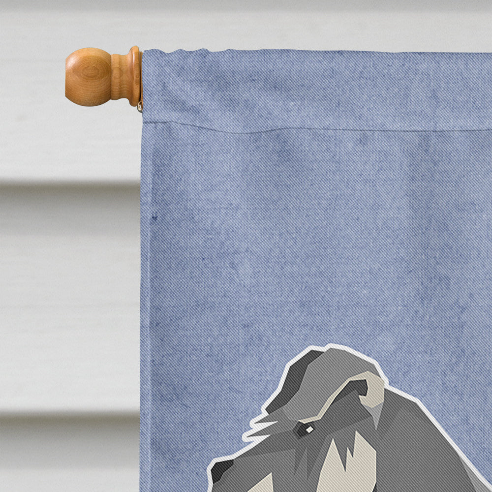Schnauzer Welcome House Flag 28x40 Porch Sleeve Pole Decorative Outside Yard Banner Artwork Wall Hanging, Polyester