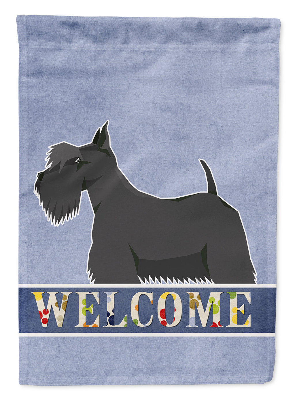 Scottish Terrier Welcome House Flag 28x40 Porch Sleeve Pole Decorative Outside Yard Banner Artwork Wall Hanging, Polyester