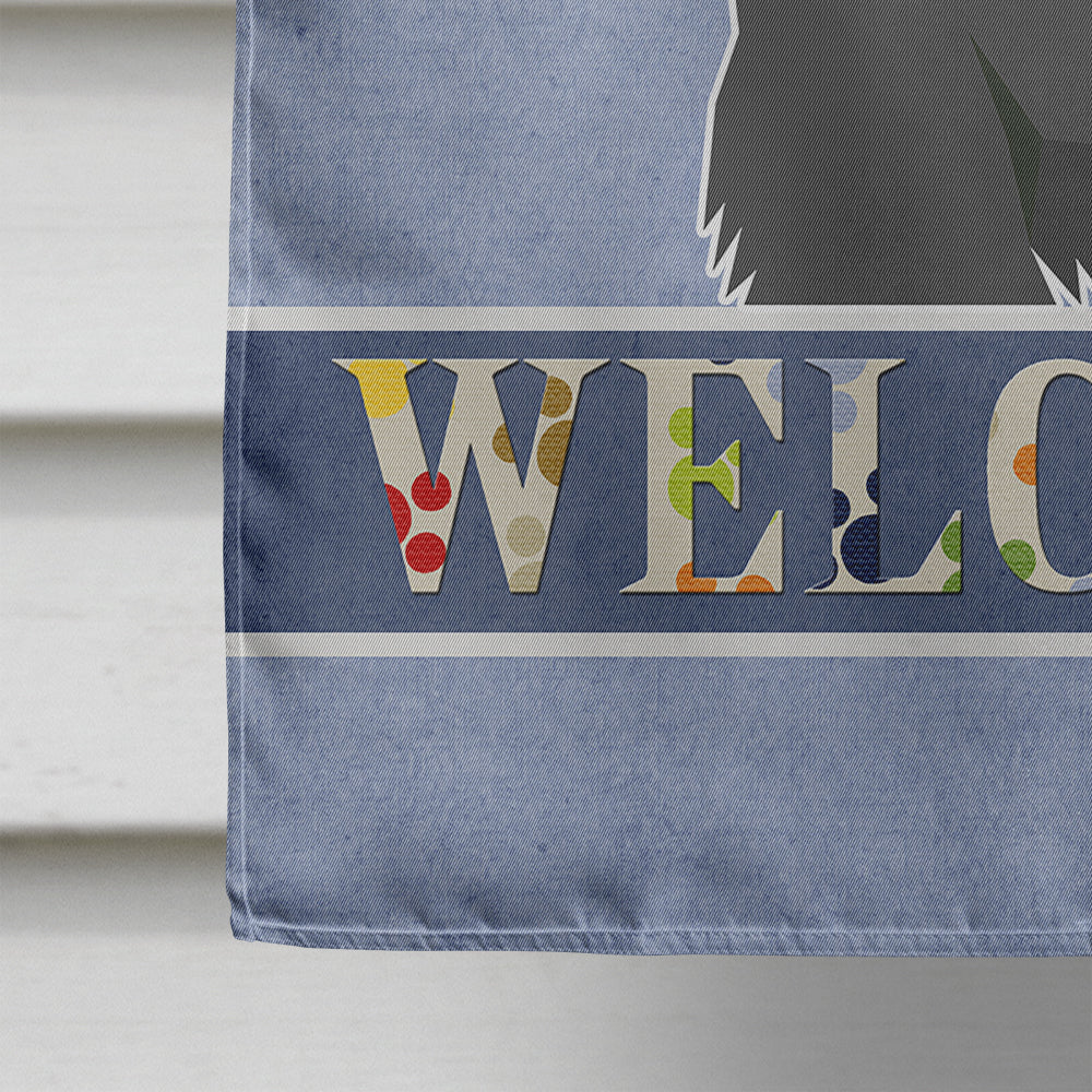 Scottish Terrier Welcome House Flag 28x40 Porch Sleeve Pole Decorative Outside Yard Banner Artwork Wall Hanging, Polyester