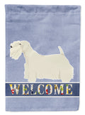 Sealyham Terrier Welcome House Flag 28x40 Porch Sleeve Pole Decorative Outside Yard Banner Artwork Wall Hanging, Polyester