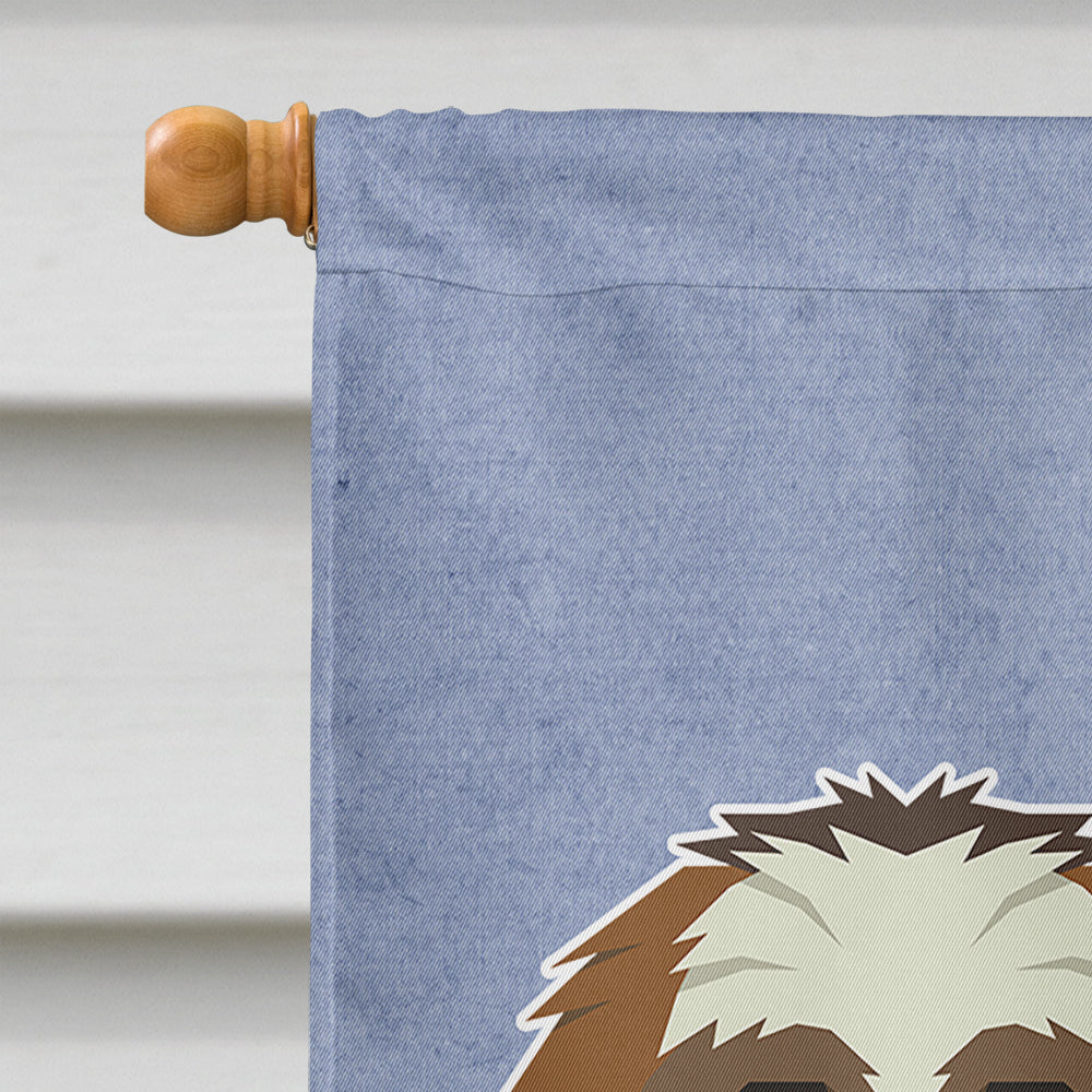 Shih Tzu Welcome House Flag 28x40 Porch Sleeve Pole Decorative Outside Yard Banner Artwork Wall Hanging, Polyester