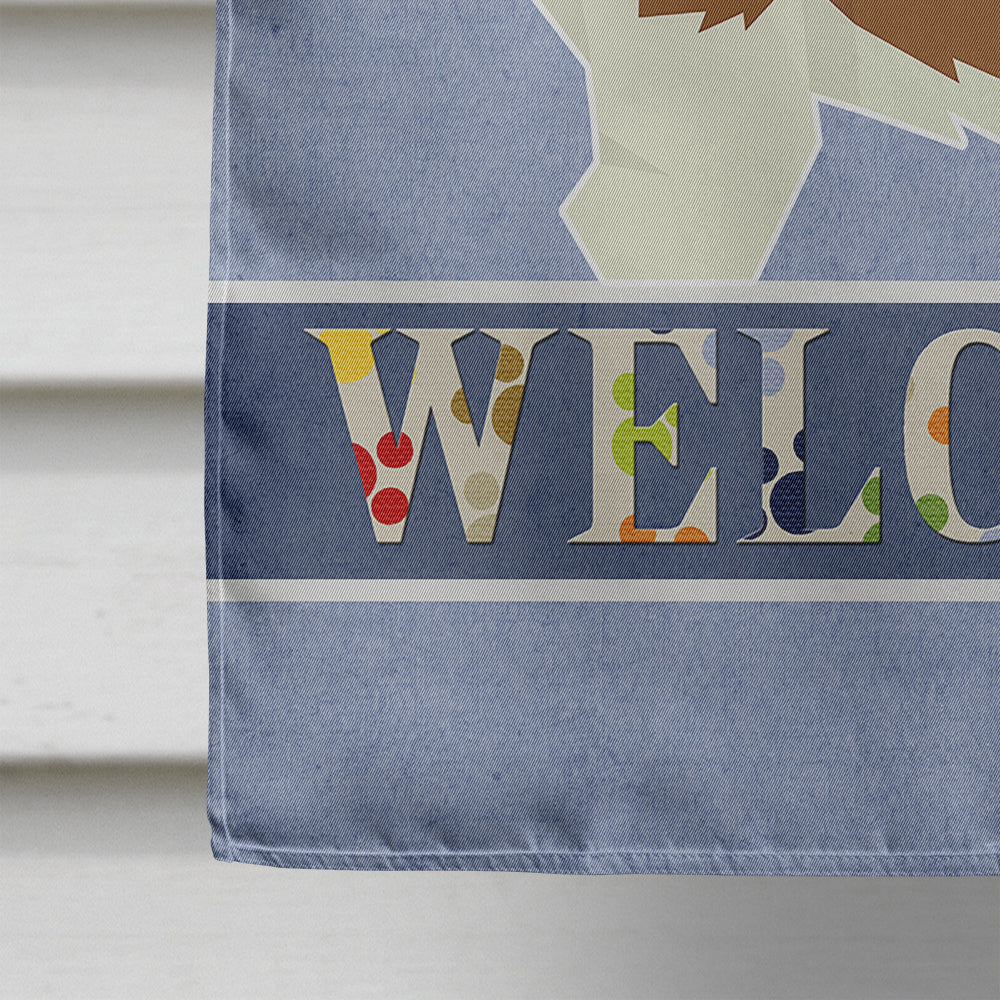 Shih Tzu Welcome House Flag 28x40 Porch Sleeve Pole Decorative Outside Yard Banner Artwork Wall Hanging, Polyester