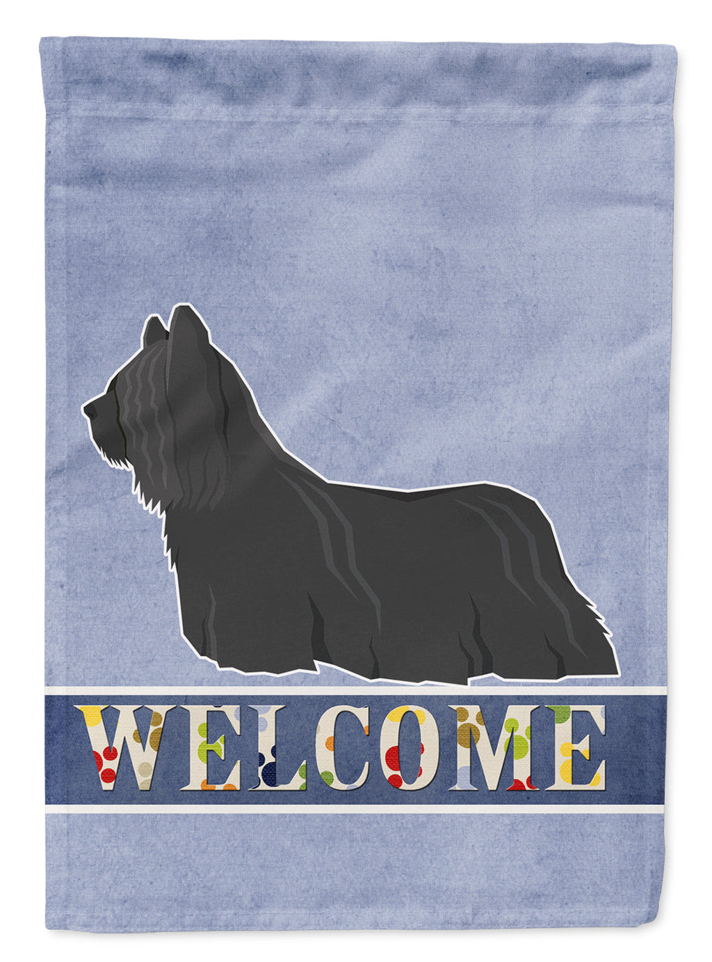 Skye Terrier Welcome House Flag 28x40 Porch Sleeve Pole Decorative Outside Yard Banner Artwork Wall Hanging, Polyester