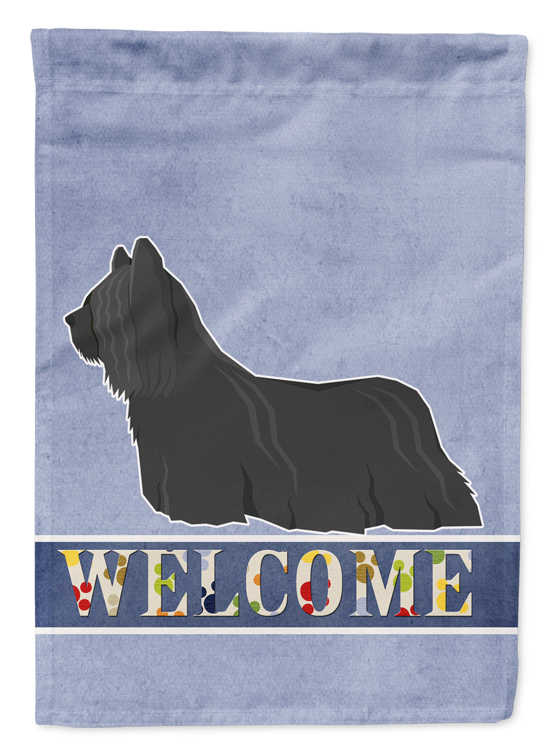 Skye Terrier Welcome House Flag 28x40 Porch Sleeve Pole Decorative Outside Yard Banner Artwork Wall Hanging, Polyester