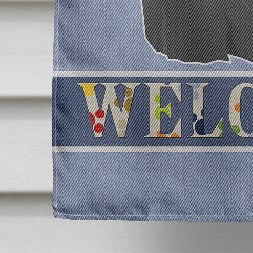 Skye Terrier Welcome House Flag 28x40 Porch Sleeve Pole Decorative Outside Yard Banner Artwork Wall Hanging, Polyester