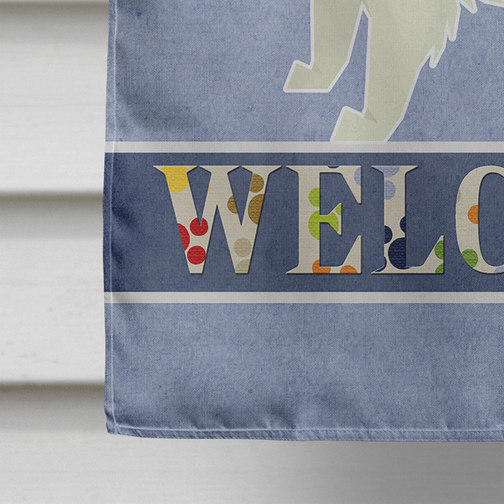 Spitz Welcome House Flag 28x40 Porch Sleeve Pole Decorative Outside Yard Banner Artwork Wall Hanging, Polyester