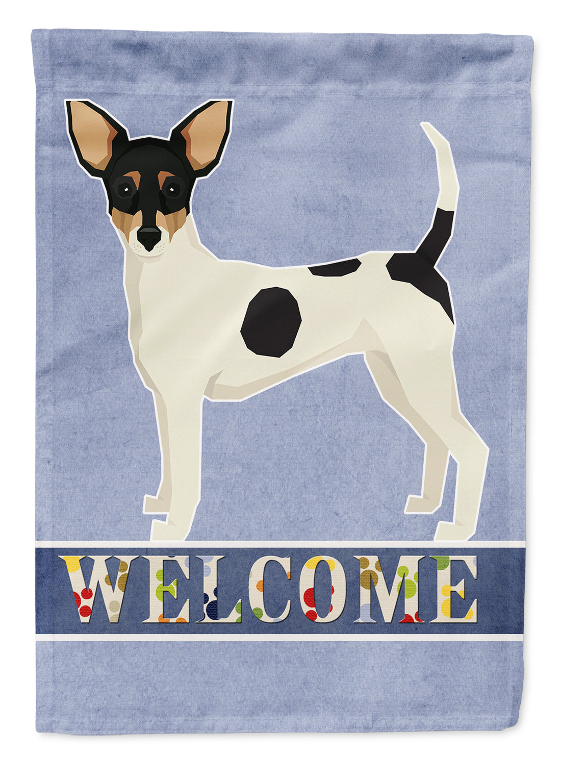 Toy Fox Terrier Welcome House Flag 28x40 Porch Sleeve Pole Decorative Outside Yard Banner Artwork Wall Hanging, Polyester