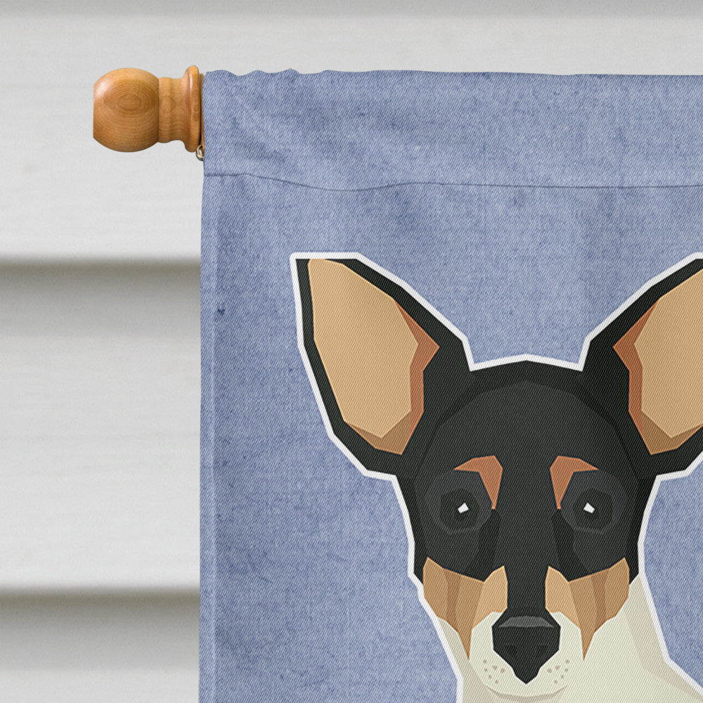 Toy Fox Terrier Welcome House Flag 28x40 Porch Sleeve Pole Decorative Outside Yard Banner Artwork Wall Hanging, Polyester