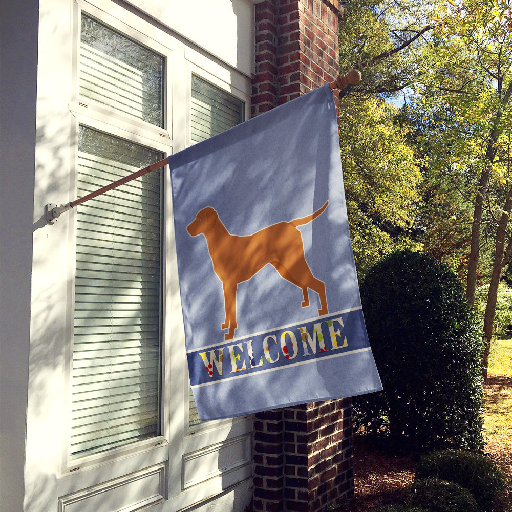 Vizsla Welcome House Flag 28x40 Porch Sleeve Pole Decorative Outside Yard Banner Artwork Wall Hanging, Polyester