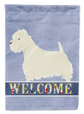 Westie Welcome House Flag 28x40 Porch Sleeve Pole Decorative Outside Yard Banner Artwork Wall Hanging, Polyester