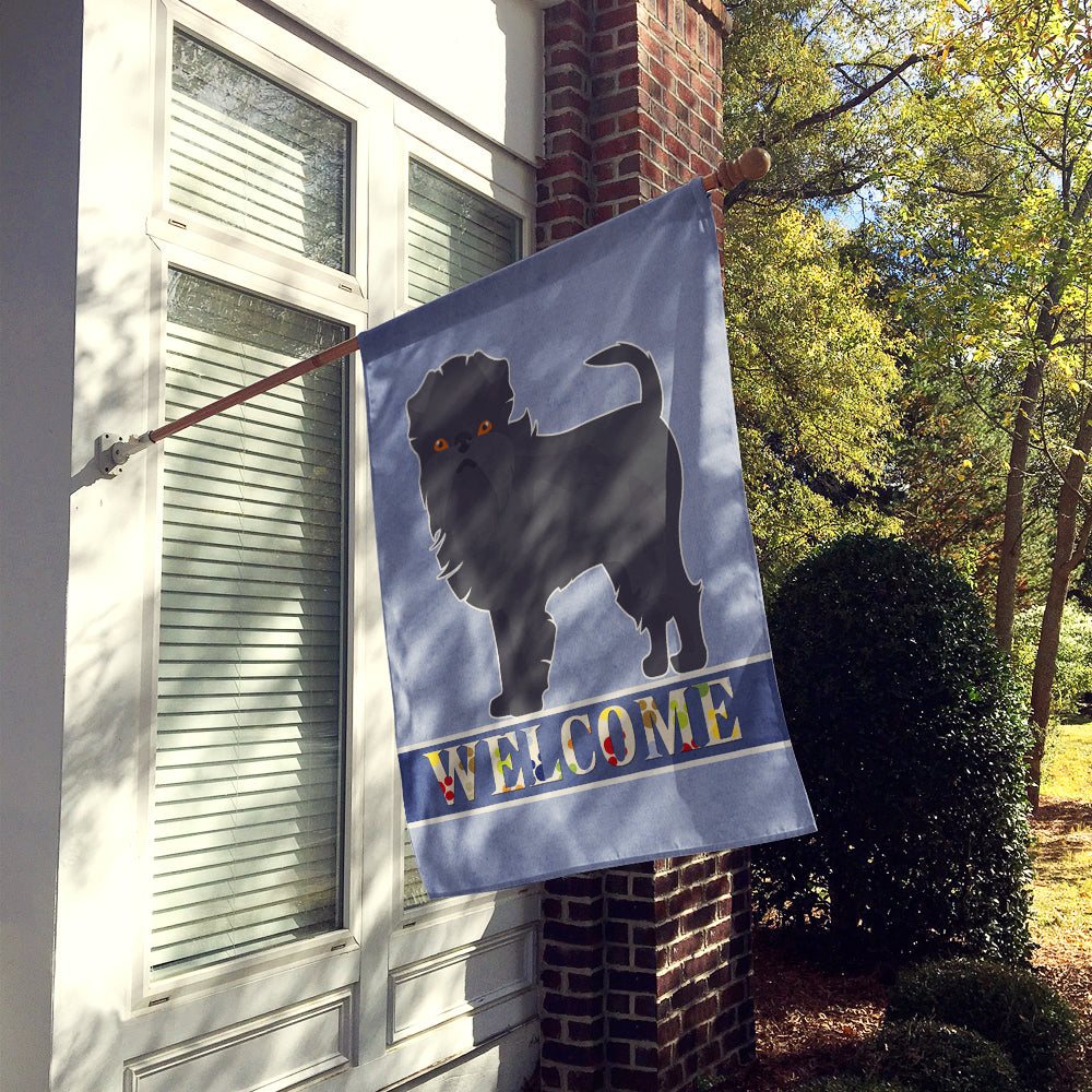 Affenpinscher Welcome House Flag 28x40 Porch Sleeve Pole Decorative Outside Yard Banner Artwork Wall Hanging, Polyester