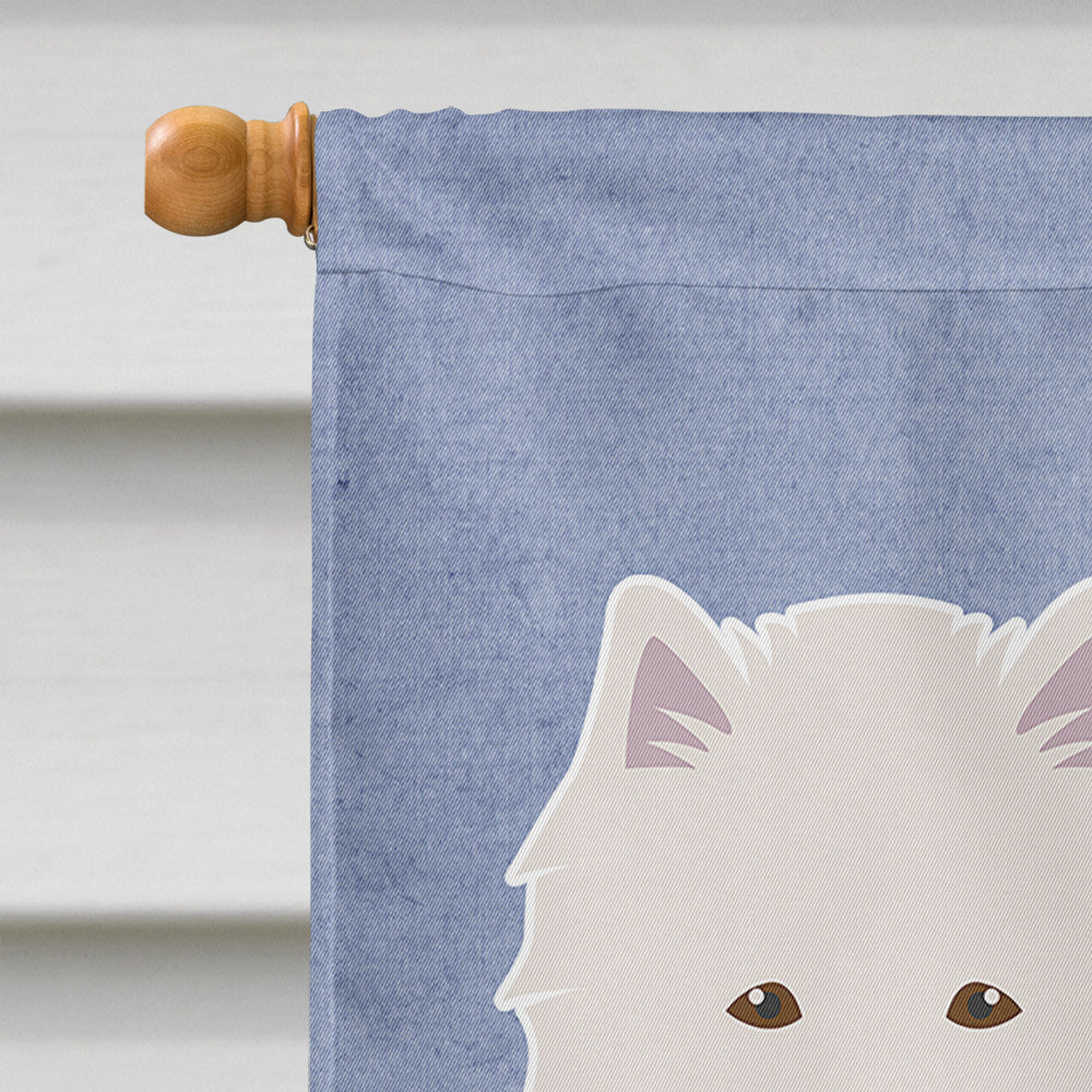 American Eskimo Welcome House Flag 28x40 Porch Sleeve Pole Decorative Outside Yard Banner Artwork Wall Hanging, Polyester
