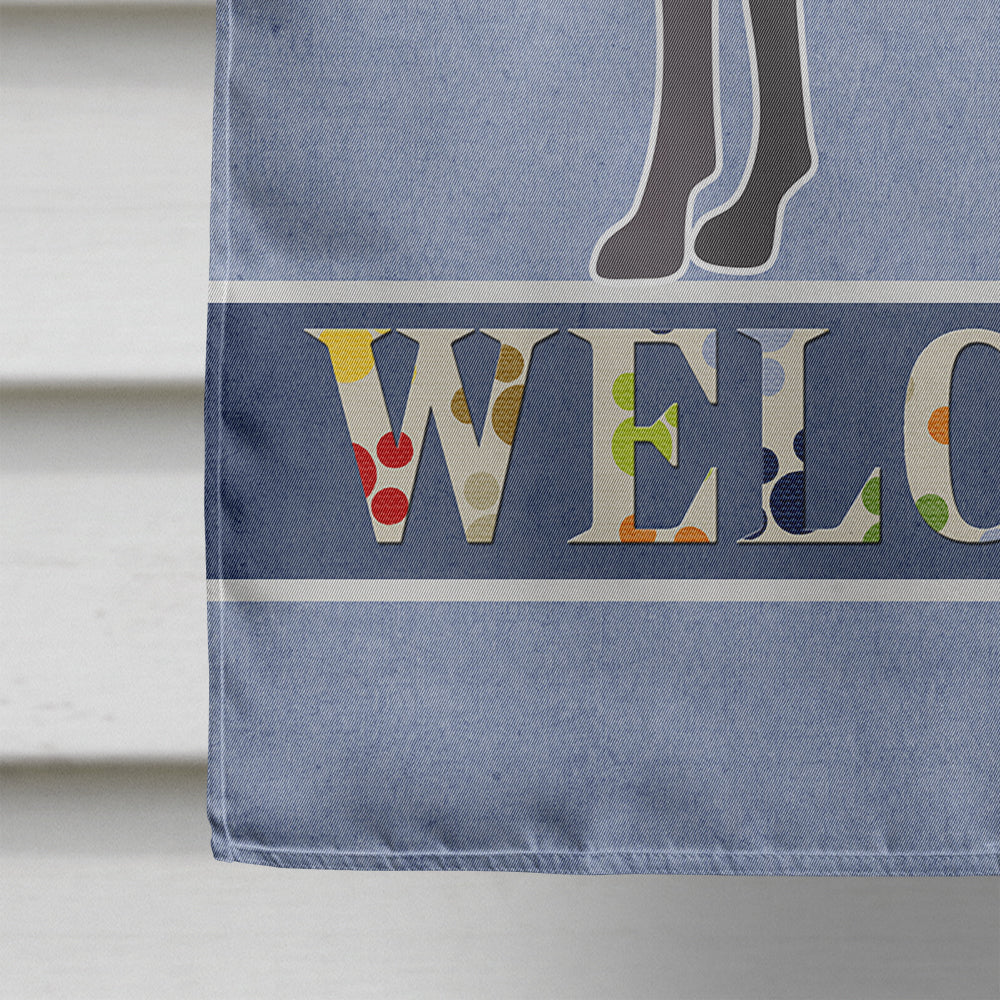 Argentine Pila Dog Welcome House Flag 28x40 Porch Sleeve Pole Decorative Outside Yard Banner Artwork Wall Hanging, Polyester