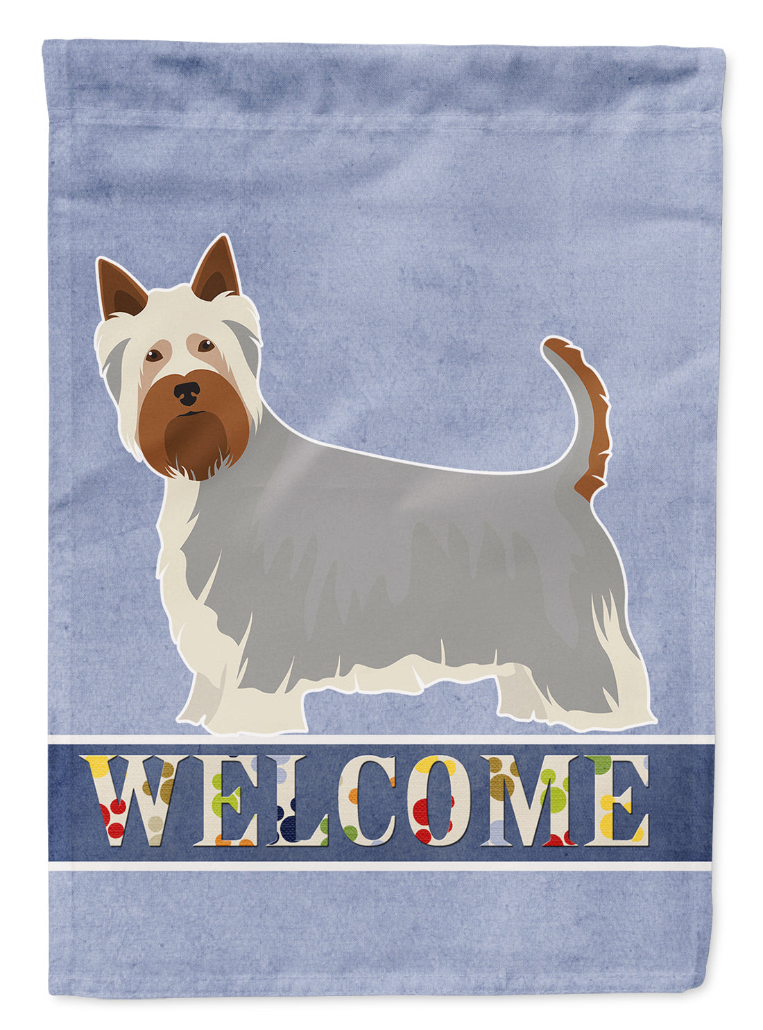 Australian Silky Terrier Welcome House Flag 28x40 Porch Sleeve Pole Decorative Outside Yard Banner Artwork Wall Hanging, Polyester