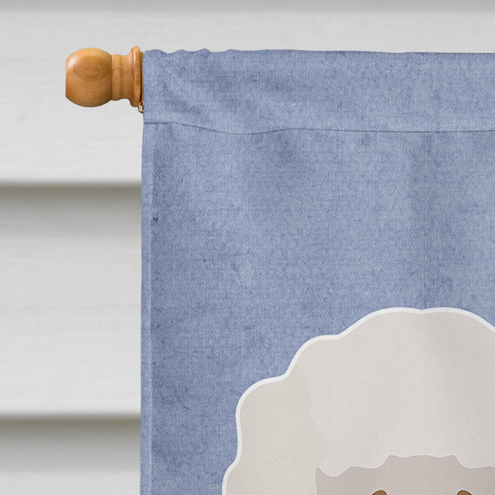 Bichon Frisé Welcome House Flag 28x40 Porch Sleeve Pole Decorative Outside Yard Banner Artwork Wall Hanging, Polyester
