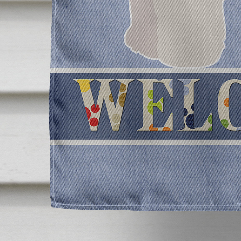 Bichon Frisé Welcome House Flag 28x40 Porch Sleeve Pole Decorative Outside Yard Banner Artwork Wall Hanging, Polyester