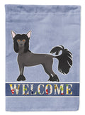 Chinese Crested Welcome House Flag 28x40 Porch Sleeve Pole Decorative Outside Yard Banner Artwork Wall Hanging, Polyester