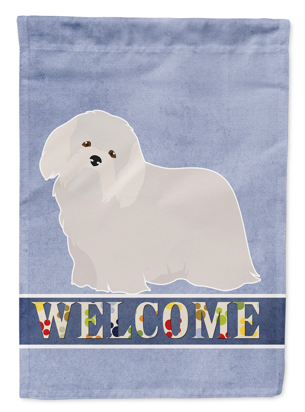 Coton de Tulear Welcome House Flag 28x40 Porch Sleeve Pole Decorative Outside Yard Banner Artwork Wall Hanging, Polyester