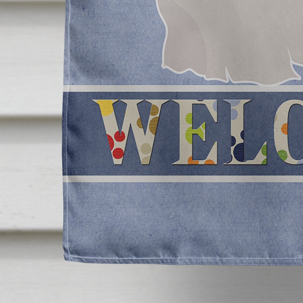 Coton de Tulear Welcome House Flag 28x40 Porch Sleeve Pole Decorative Outside Yard Banner Artwork Wall Hanging, Polyester