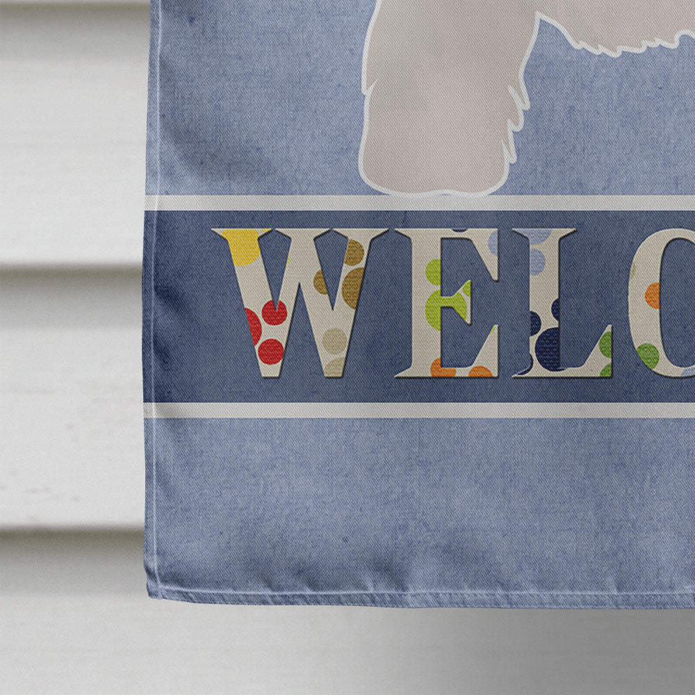 Cyprus Poodle Welcome House Flag 28x40 Porch Sleeve Pole Decorative Outside Yard Banner Artwork Wall Hanging, Polyester